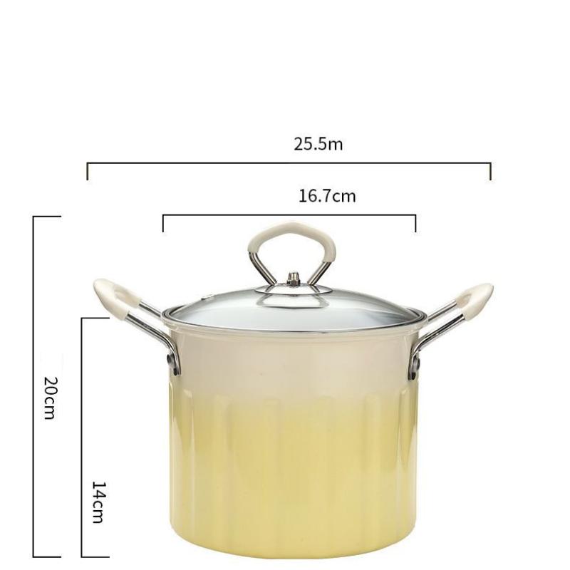3L Gradient Color Fried Chicken Shop Deep Fryer Household Fried Pot With Lid Non-stick Frying Pan Kitchen Accessories