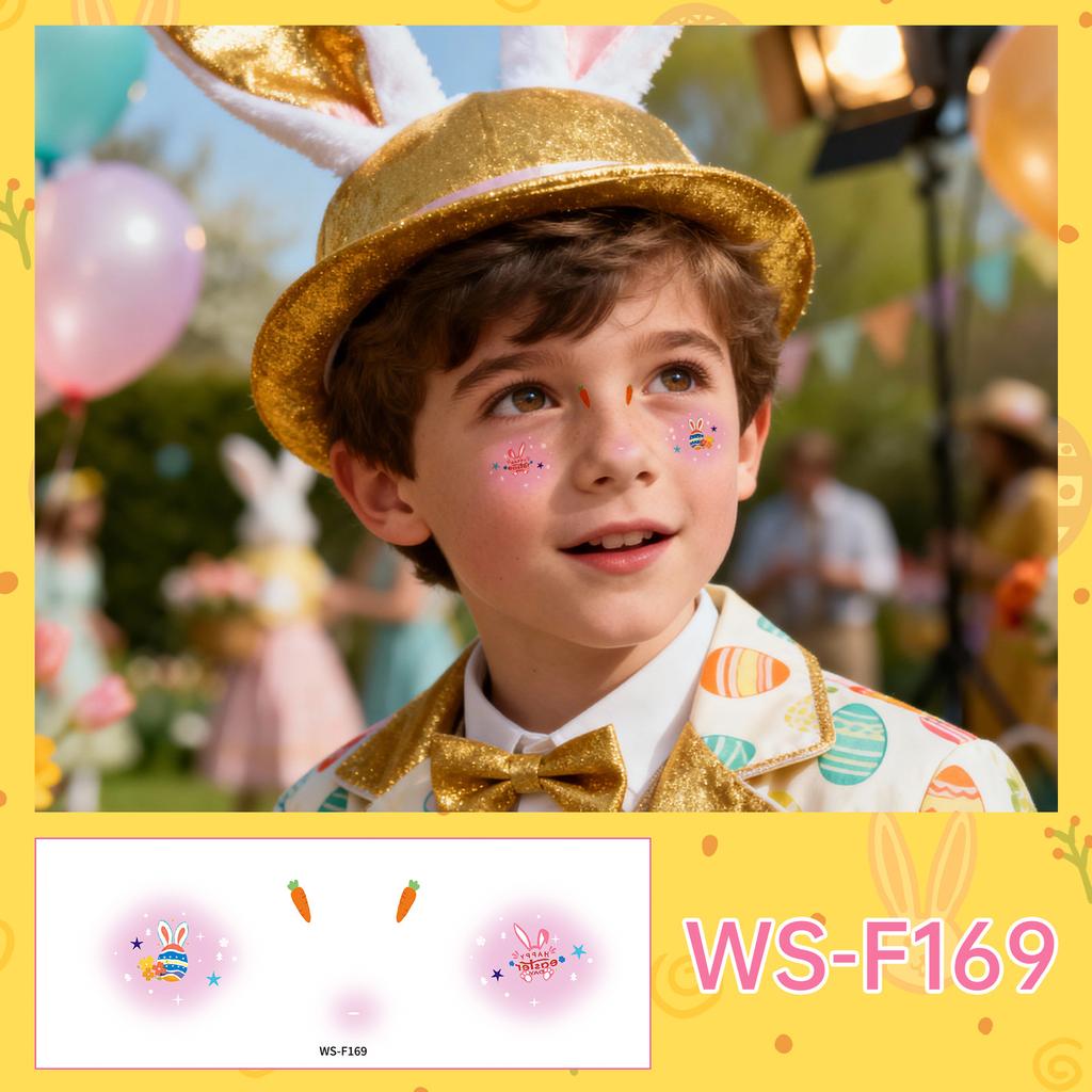 New Stock Easter Makeup Tattoo Stickers Egg Face Holiday Party Cute Bunny Children DIY