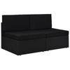 Day and Night - Day and Night Black Synthetic Rattan 2 Seater Sectional Sofa
