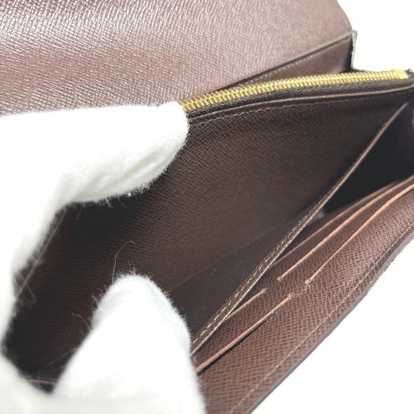 Louis Vuitton Damier Portefeiulle Sarah N63209 Long Wallet Purse Ebene Brown Used