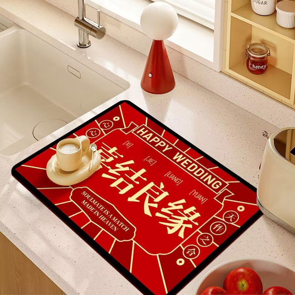 Kitchen Countertop Drain Mat High Appearance Level Absorbent Washing Dishes Dishes Dishes Chopsticks Sink Faucet Bar Table Mat