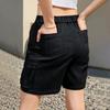 Women's Comfortable Casual Bermuda Cargo Shorts with Elastic Waist and 6 Pockets Knee Length Summer Long Shorts