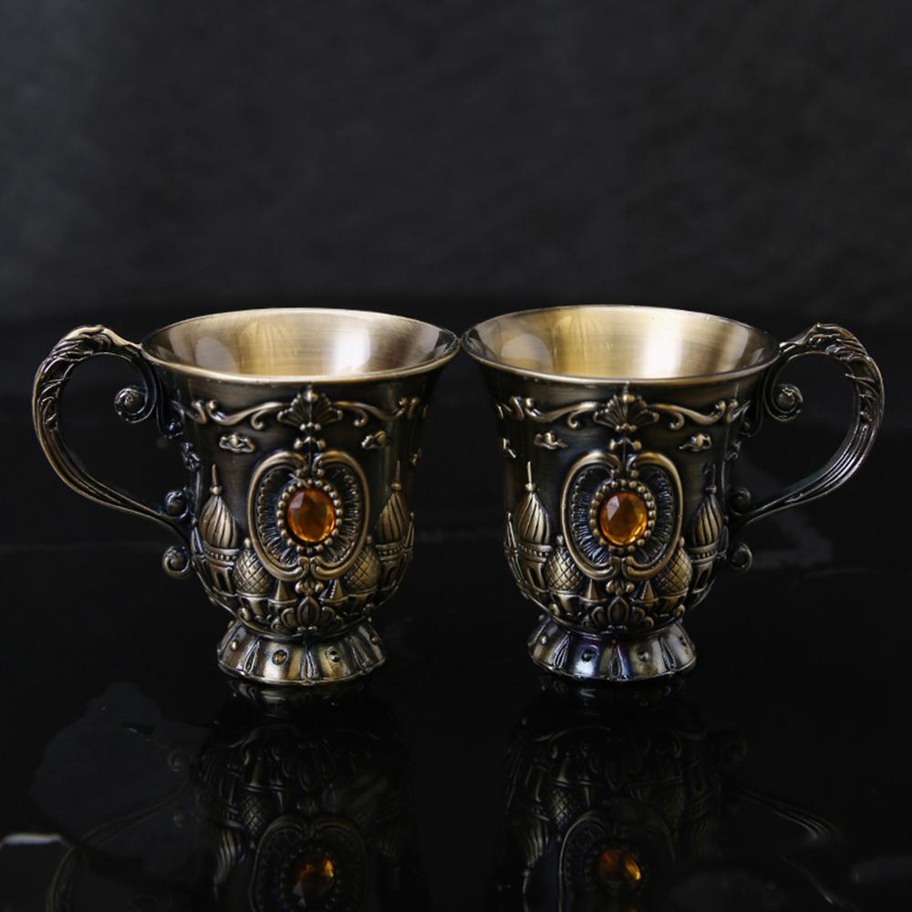 Metal European Style Wine Glass Alloy White Glass Gift  Ornaments Non-slip