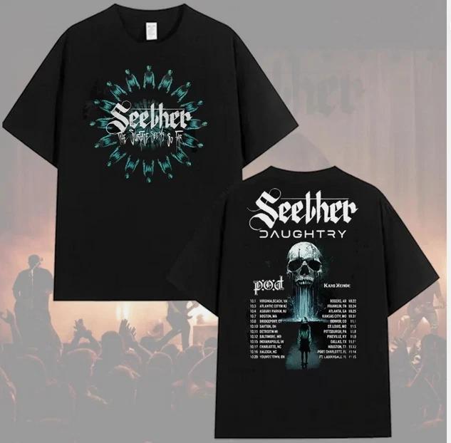 Seether X Daughtry 2025 Tour Skull Graphic, Concert 2025 T-Shirt. 4XL