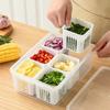 Refrigerator Storage Box 4/6 Grid Food Vegetable Fruit Storage Box Kitchen Fresh-keeping Box Drain Basket Kitchen Organizer