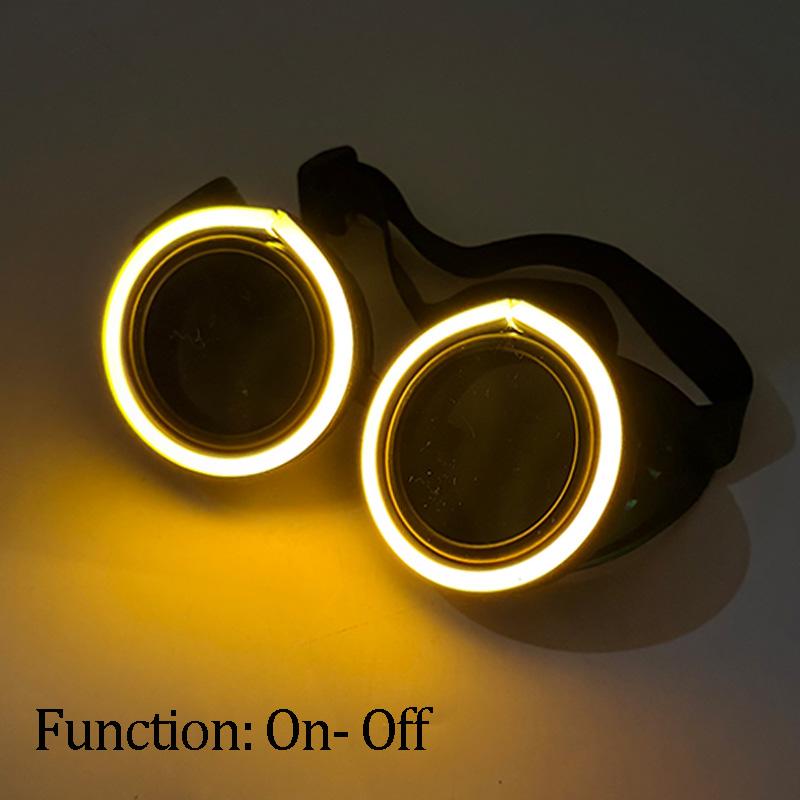 2026 Round LED Glasses Disco Fluorescent Party Punk Luminous Glasses Men Women Bar Nightclub Neon Glasses Music Concert Supplies
