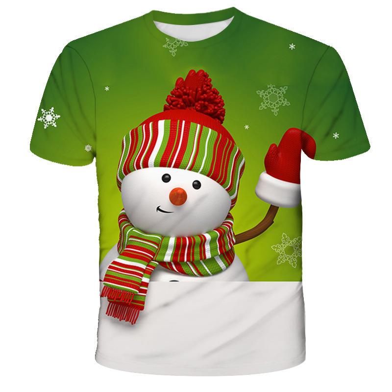 New Short Sleeved Christmas 3D Digital Printed Santa Claus Men's Fashion Creative Comfortable T-shirt