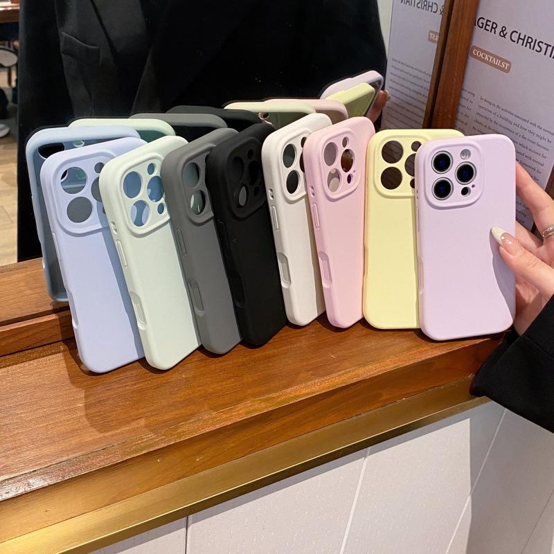 iPhone 16 Pro Max Silicone Phone Case - Solid Color, Precise Cutouts, Integrated Buttons, Simple Protection