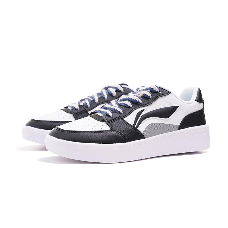 Li Ning Skateboard Shoes Men's Low Top White Black Blue White Shoelace AGCu567-1XD