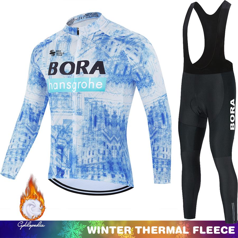 Men's2026 Winter Warm Cycling Clothing Set  Hermal Fleece Jersey UCI BORA Jumper Clothing Mountain Bikes Retro Mens Clothes Ciclismo Hombre Suit