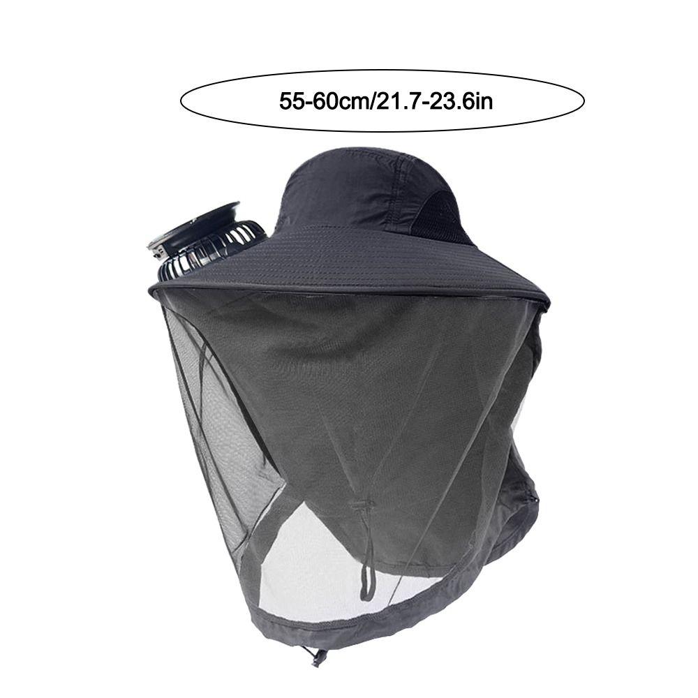 USB Charging Solar Powered Fan Hat Wide Brim Mosquito-proof Hat Universal Fisherman Hat  Summer