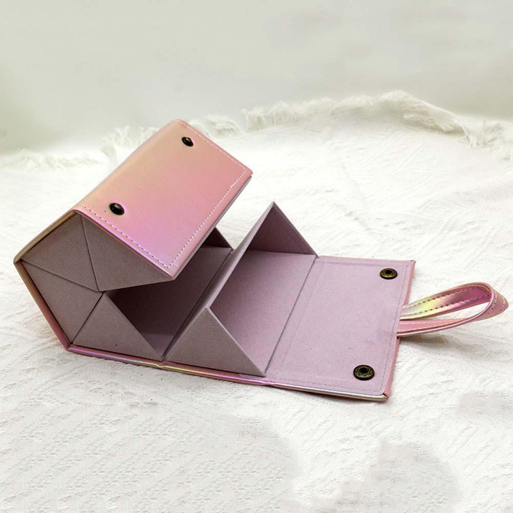 

Magnetic Button Five Lattice Glasses Storage Box Large Capacity Glasses Protective Case Students зелений