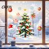 Reusable Festive Decor Watercolor Christmas Static Sticker, Santa Claus/Deer/Christmas Tree/Cake Pattern Print, DIY Window Decorations Thickened