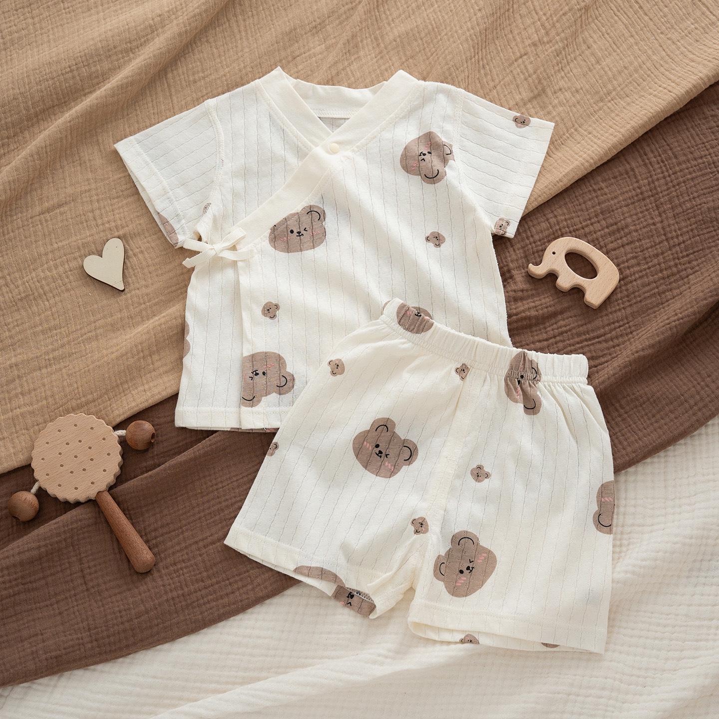 Baby Summer Cotton Pajama Set - Two-Piece, Short Sleeve, Breathable for Boys & Girls 73 cm