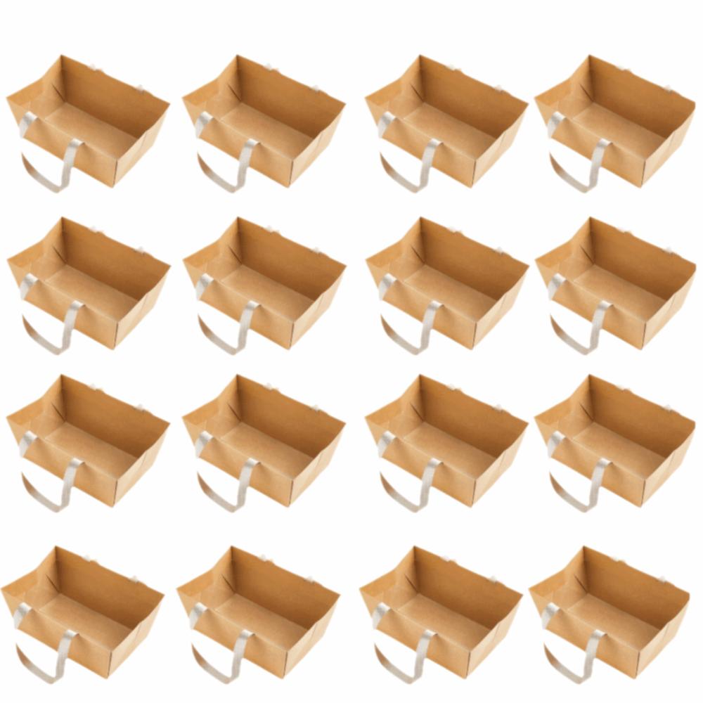 

4/8/12/16PCS Kraft Cardboard DIY Gift Basket Waterproof Kraft Paper Handbasket Party Supplies 16PCS