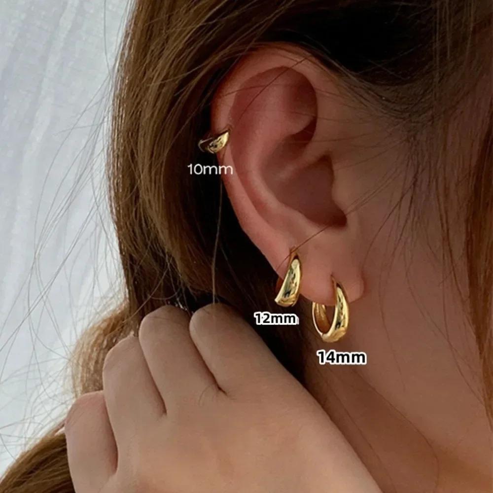 3 Pairs Minimalist Tiny Huggie Hoop Earrings for Women Gold Color Small Round Circle Fashion Jewelry