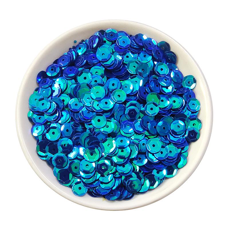 6MM Round Curved PVC Sequins with Middle Hole and Hexagonal Beads for Sewing