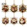 Acrylic Santa Hanging Ornaments 6 Pcs Christmas Pearl Art Ornaments, 2D Flat Holiday Tree Pendant, Decorations Effect Decoration for Home Wall