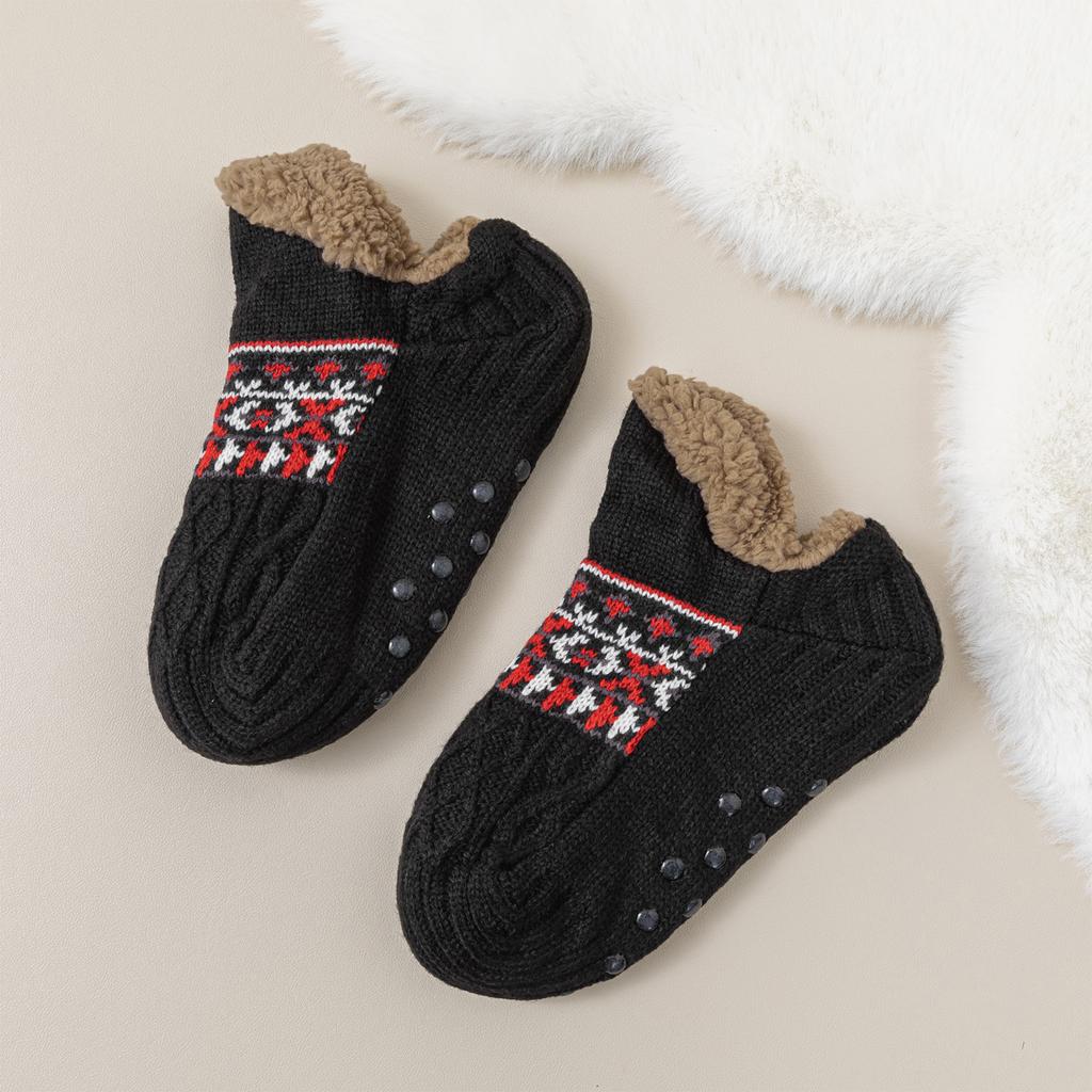 Women's Floor Socks With Plush Insulation, Women's Indoor Home Shoes And Socks, Extra Thick Plush Short Tube Socks