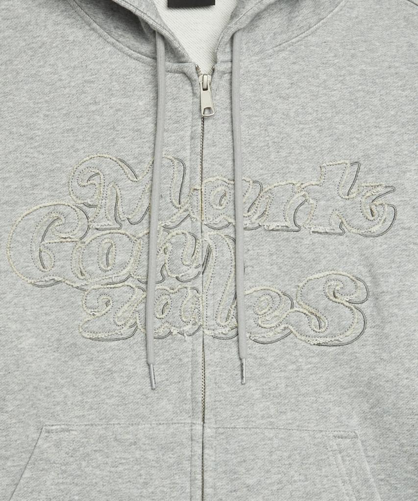 Mark Gonzales Mg Applique Zip-Up Hoodie - M/Grey