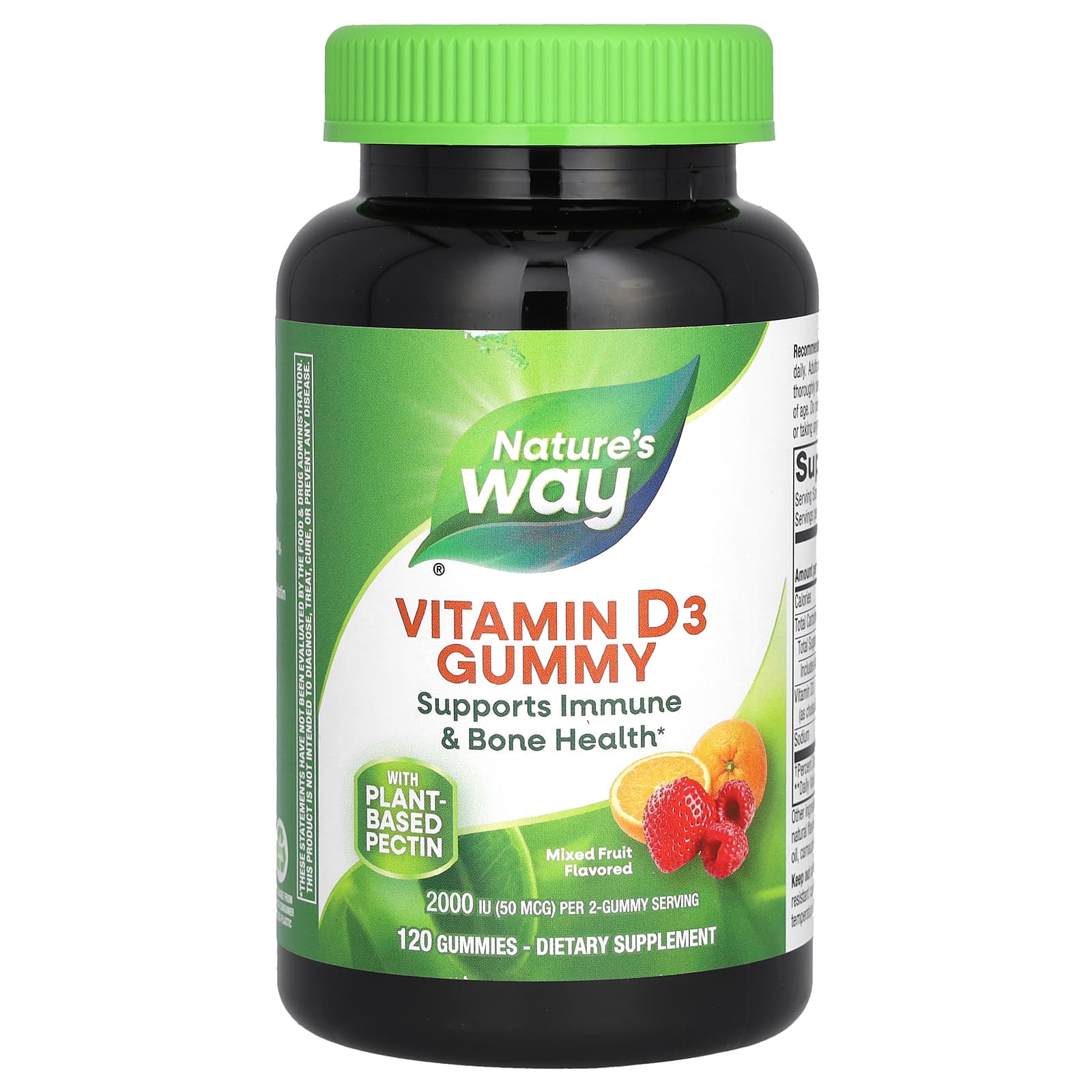 

Nature S Way, Vitamin D3 Gummies, Mixed Fruit, 50 mcg (2,000 Iu), 120 Gummies (25 mcg (1,000 Iu) per Gummi)