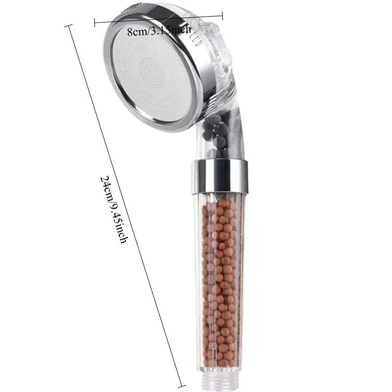 Functions High Pressure SPA Shower Head Water Saving Handheld Rainfall Bathroom Accessory Anion Filter Shower for Bathroom Decor