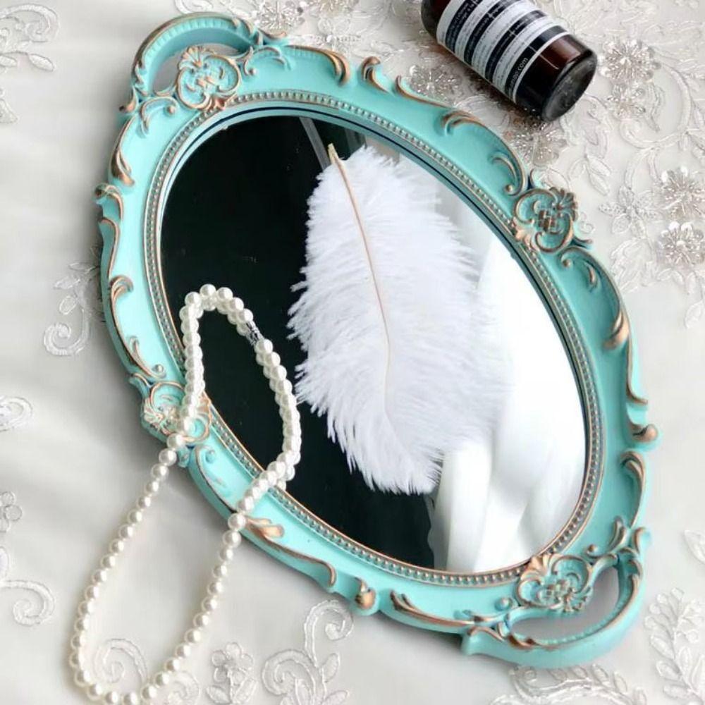 Glass Material Jewelry Storage Tray Oval Shape Mirrored Tray Storage Tray Serving Platter  Home Use