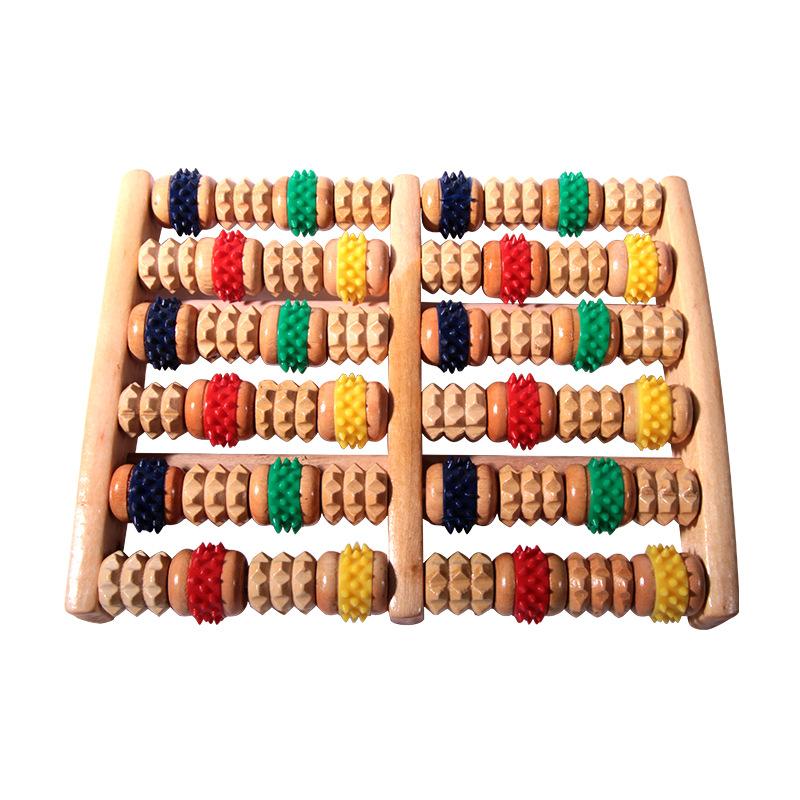 

6 рядов деревянный массажер для ног роликовый лечебный точечный массаж расслабляющий массаж боль снятие стресса роликовый шиацу массажер для ухода за ногами