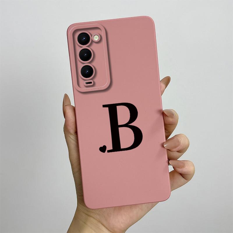 For Tecno Camon 18 Case Tecno Camon 18P Phone Case Camon 18T CH6 CH7n Cute Initial Letters Square Silicone Shockproof Back Cover