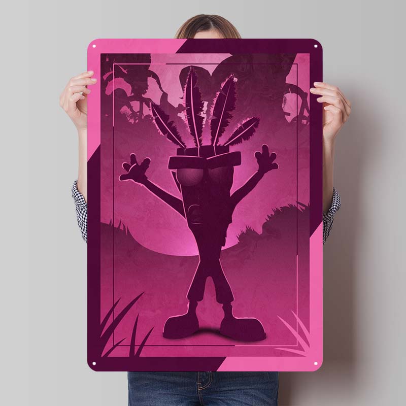 Crash Bandicoot Posters Classic Game Metal Signs Wall Art Mural Custom Tinplate Plaques for Gamers Gaming Room Decoration Retro