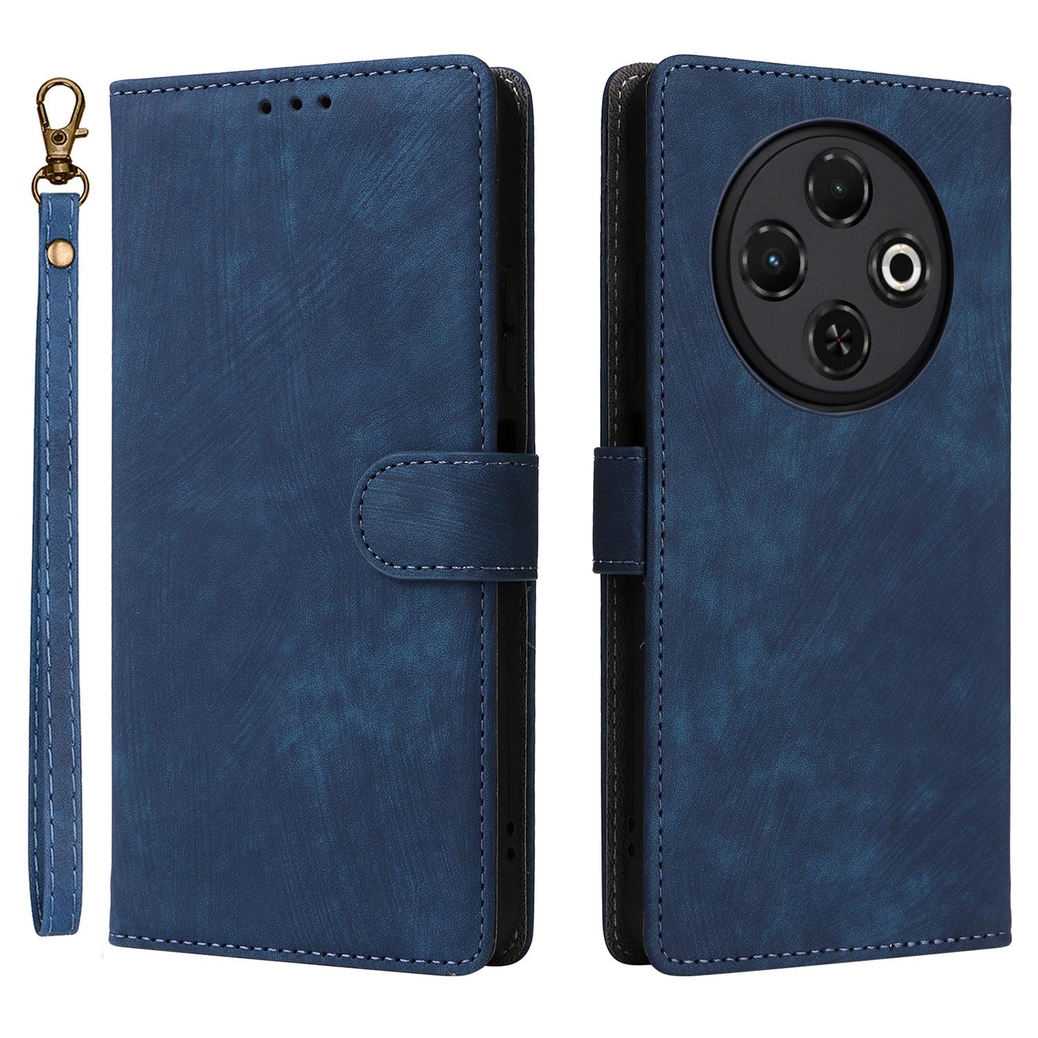 

Для TECNO Spark 30C 4G kL5n Чехол-кошелек с RFID-защитой, Обложка из ПУ кожи, Подставка для просмотра Blue