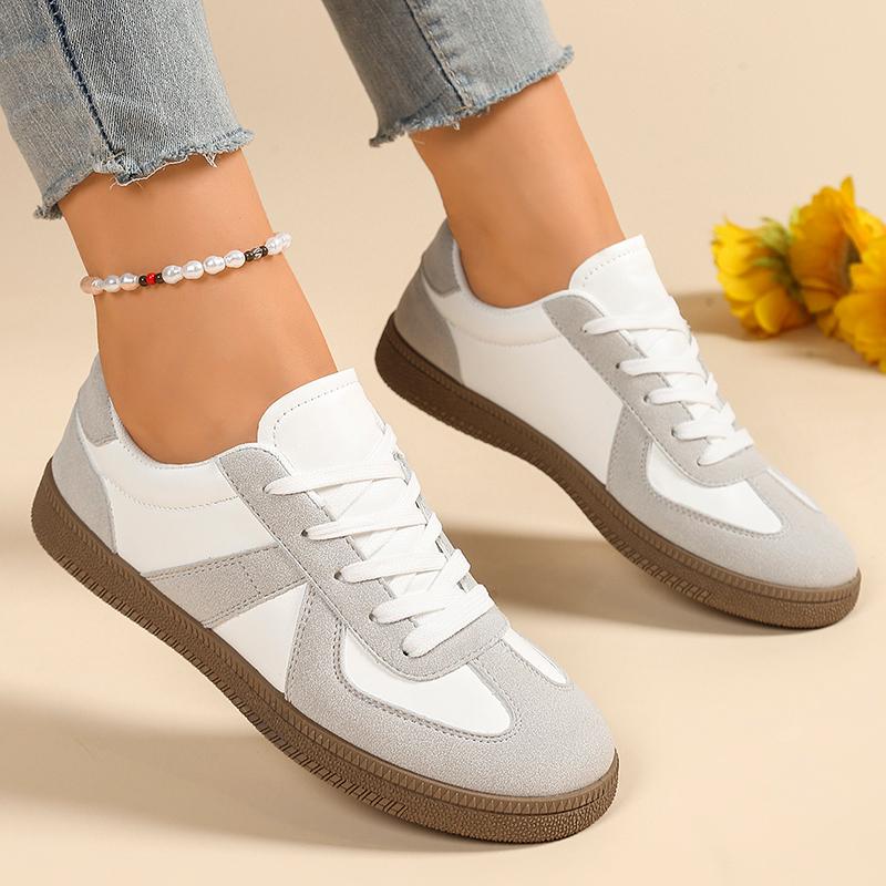 

Fashion Mixed Colors Thick Sole Non Slip Sneakers Women Lightweight Comfort Flat Shoes Woman Plus Size Breathable Lace Up Casual Shoes 41