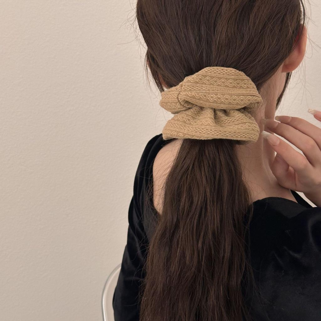 Korea Fashion Knitted Wool Scrunchie Women Girls Elastic Hair Rubber Band Accessories Tie Hair Ring Rope Headdress Headwear