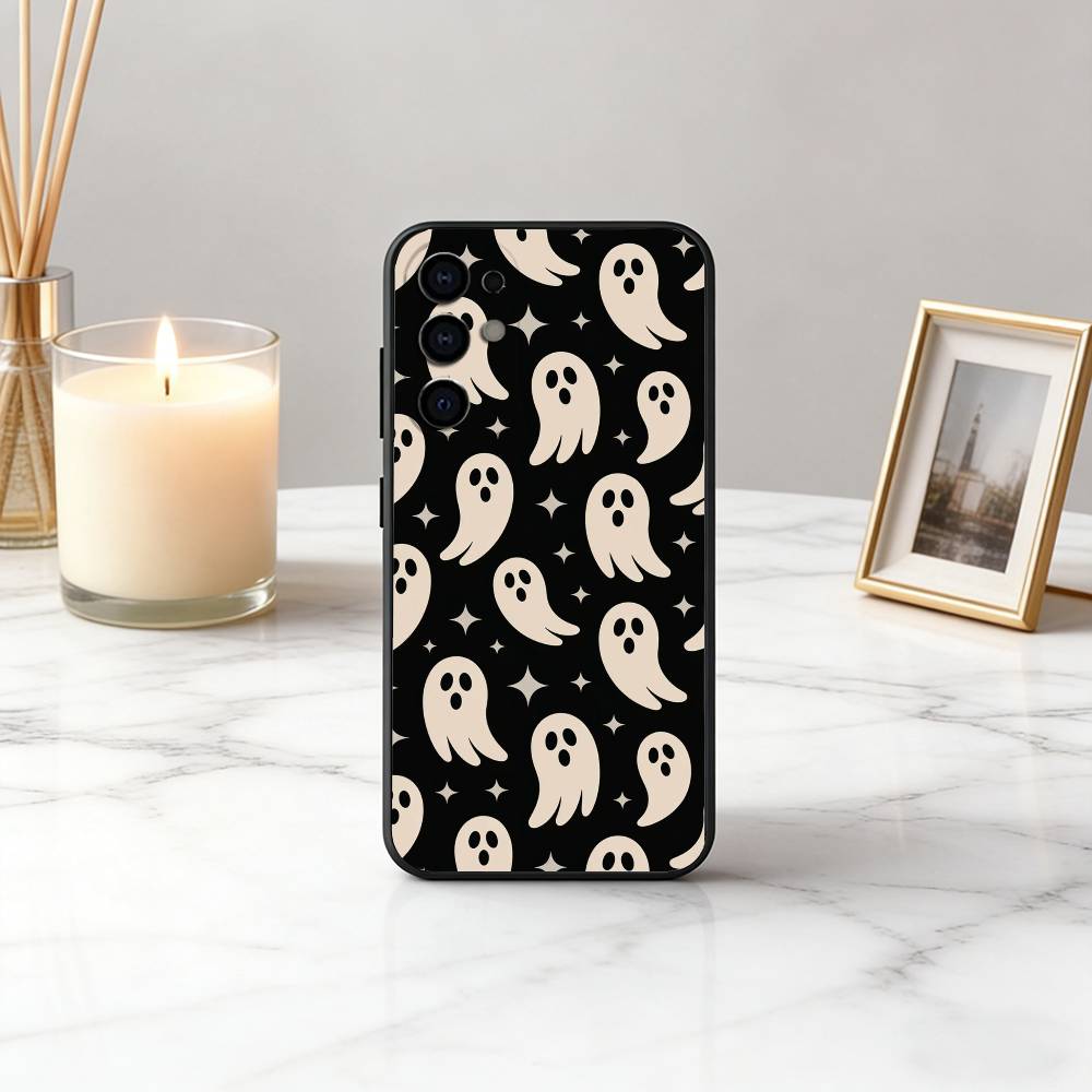 Happy H-Halloween HH Phone Case For Samsung S25,S24,S21,S22,S23,S30,Ultra,S20,Plus,Fe,Lite,Note,10,Black Cover