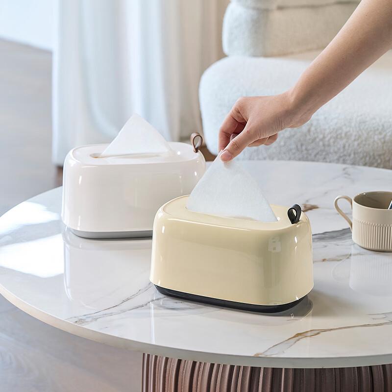 Cream Style Desktop Spring Tissue Box (Set of 2)