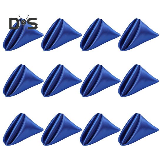 12 Pcs Nordic Style Satin Napkins Square Smooth Fabric Solid Color Anti-wrinkle Wedding Party Prom Banquet Ball Decoration Dinner Napkins