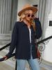 Europäische und amerikanische Damen Freizeitjacke mit Taschen und Knöpfen in Uni-Farbe für Herbst und Winter