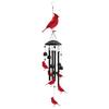 Red Bird Wind Chime with 4 Tubes Weather-resistant Vintage Indoor Outdoor Garden Yard Patio Hanging Metal Wind Bell Decoration