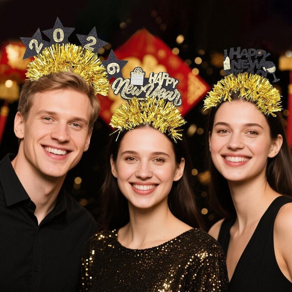 Party Decoration Christmas New Year Headpiece Star/Crown Glitter Hair Hoop  New Year Dress Up