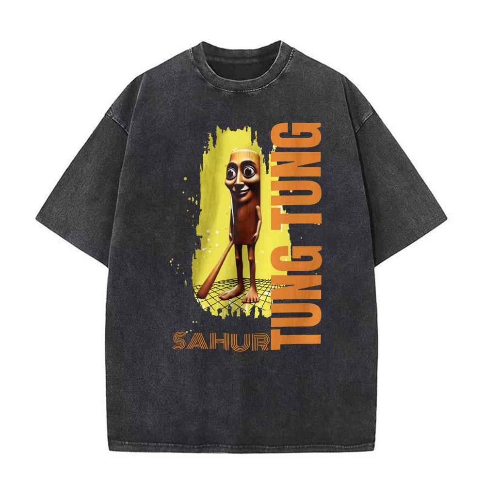 T-shirts Meme Chat Drôle de Survivant de la Circoncision pour Mode Unisexe Hip Hop Vintage T-shirt Vintage Lavé Pur Coton T-shirts Unisexes
