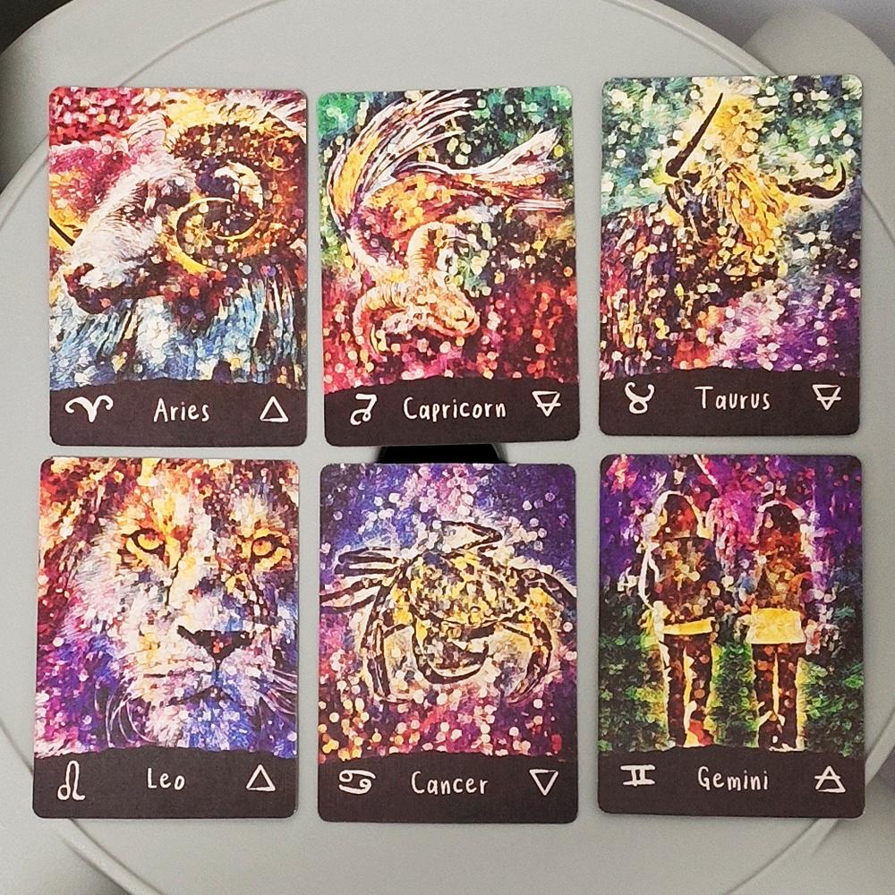 Afterlight Lenormand Deck and 12 Pcs Zodiac Oracle Cards 62*87mm