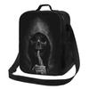 Grim Reaper Insulated Lunch Bag for Work School Demon Skull Waterproof Thermal Cooler Bento Box Women Children