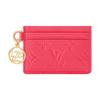 CHARMS Cow Leather Card Holder Card Holder Women's Strawberry Pink M28129