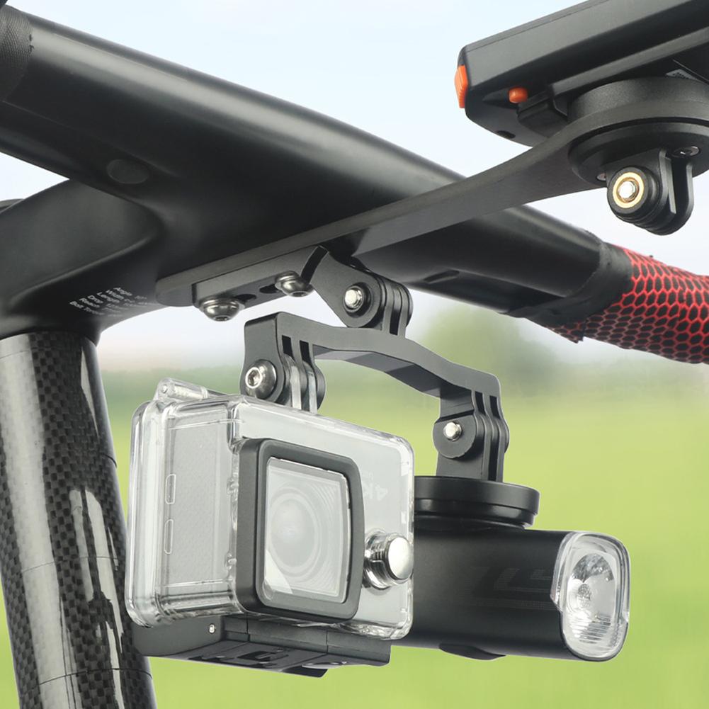 Bicycle Computer Headlight Extension Stand Bike Handlebar Extension Bracket Adapter Bicycle Headlight Holder for Sports Cameras