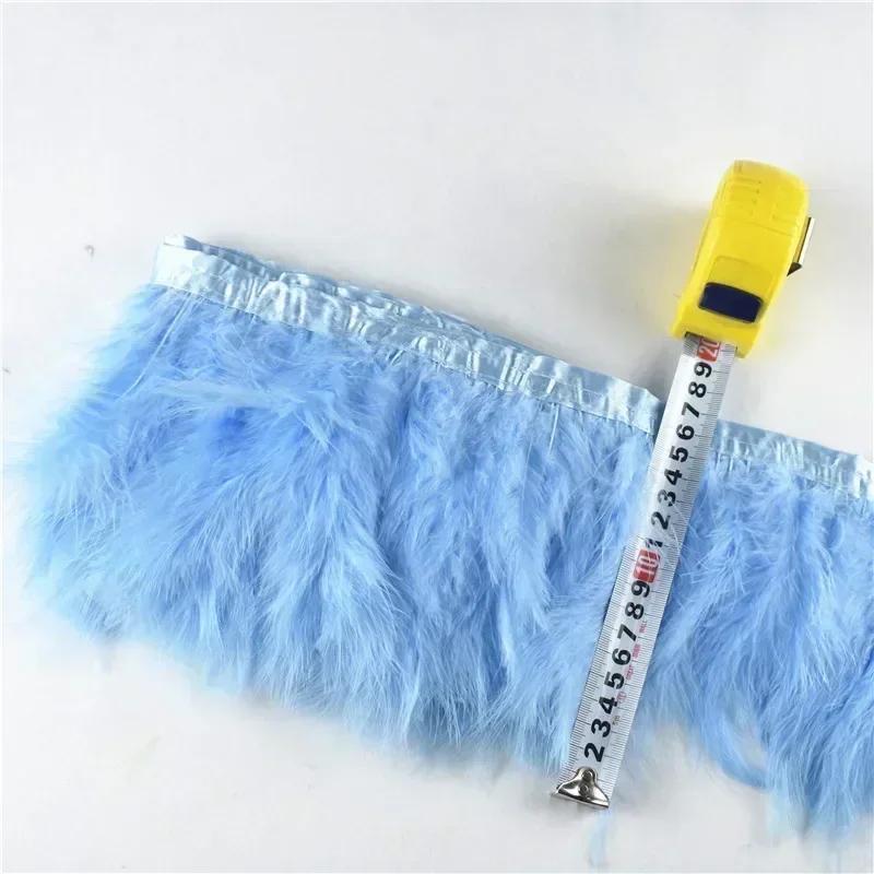 2Yards/lot Natural Fluffy Marabou Feather Trims Fringe 6-8inch Turkey Feathers for Crafts Ribbon Boa Clothing Wedding Decoration