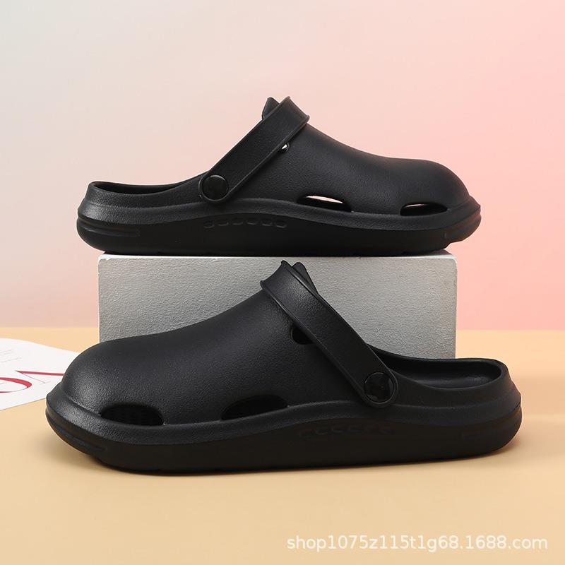 

Summer new women s baotou drag simple versatile non-slip wear-resistant lightweight beach wear cool slippers 39-40 чёрный