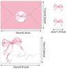 Runtow 10pcs Pink Bow Thank You Cards ,Wedding Greeting Cards with Envelopes ,Birthday Party Invitation Card