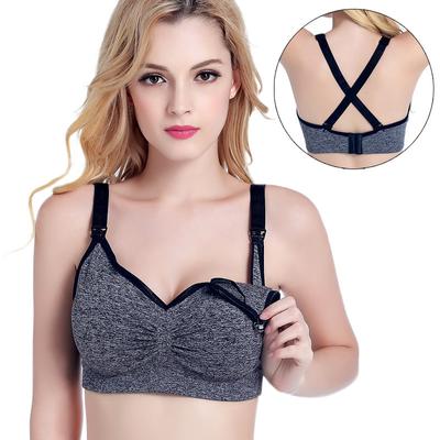 Pregnant Mommy No Steel Ring Breastfeeding Bra Front Buckle Gathering Adjustable Breastfeeding Underwear