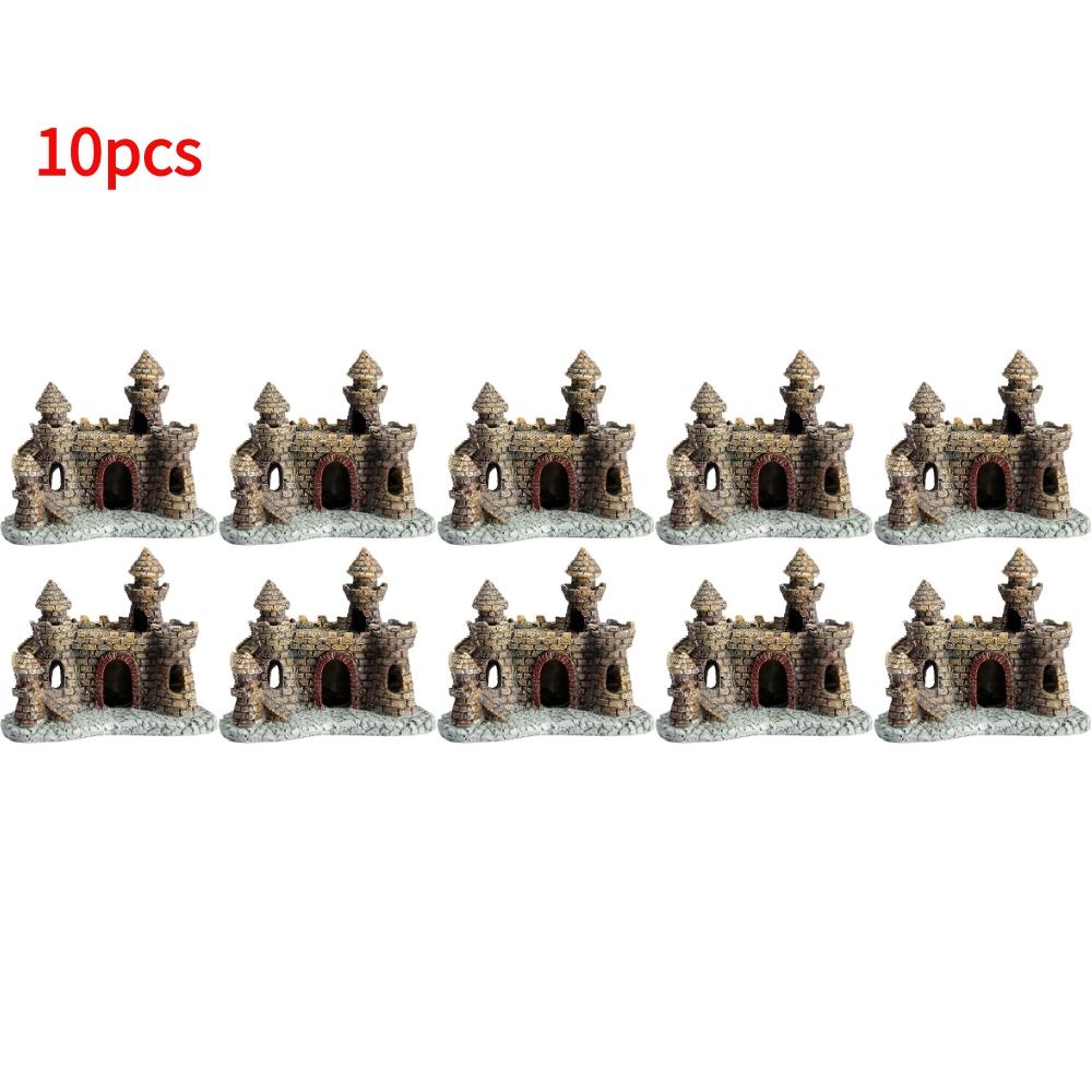Artificial World of Tanks Stone-island Resin Castle Aquarium Landscape Ornament Aquarium Decor For The Fish Tank Retro Statues
