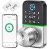 Keypad Smart Door Lock with Knob: Kucacci Keyless Entry Fingerprint Lock for Front Door - Keypad Digital Lock with Handle - Electronic Code Door Knob
